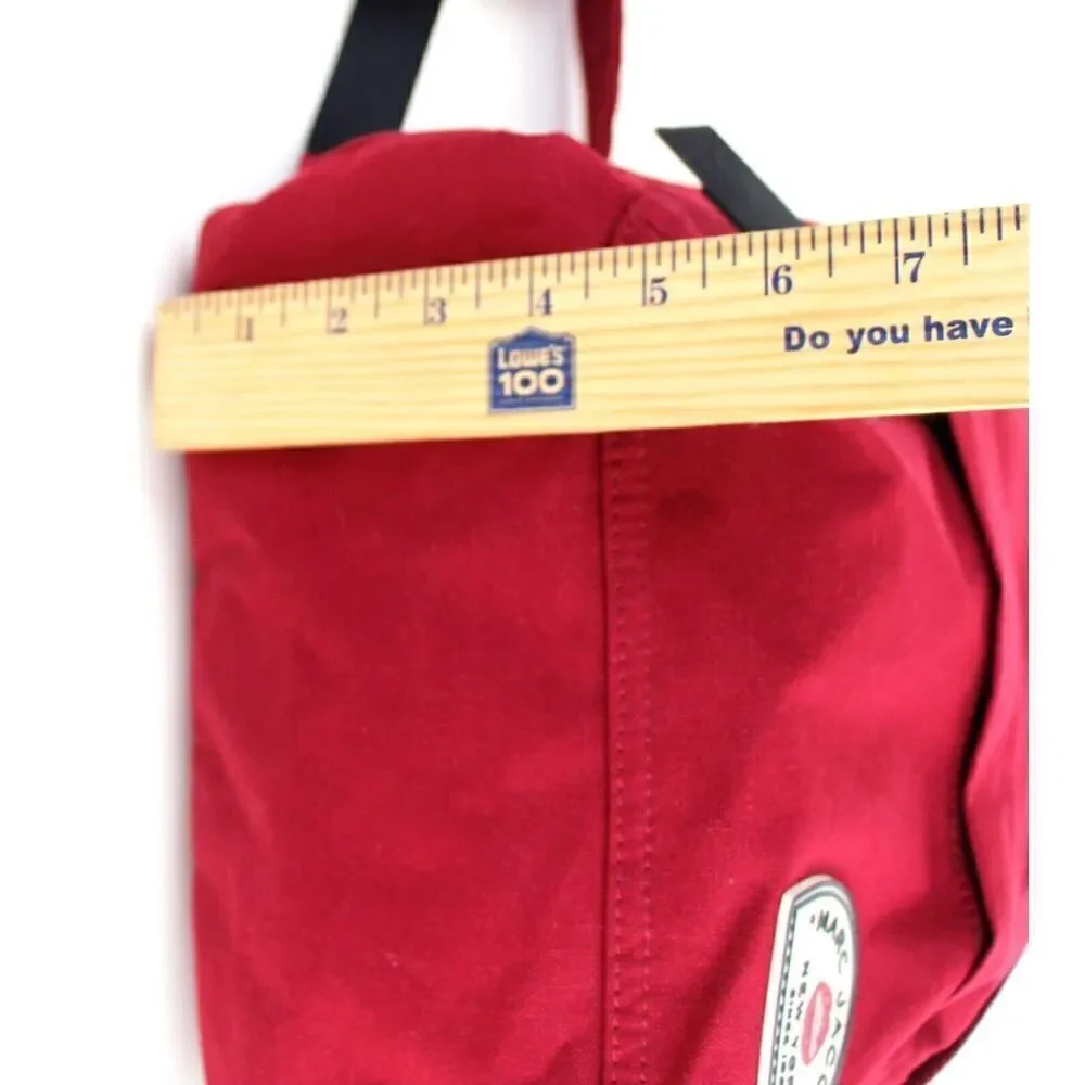 Marc by Marc Jacobs NY RED COTTON CANVAS BACKPACK SHOULDER BAG HANDBAG PURSE